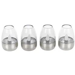 Lindby LED-bordlampe Pedas, sæt med 10, grå