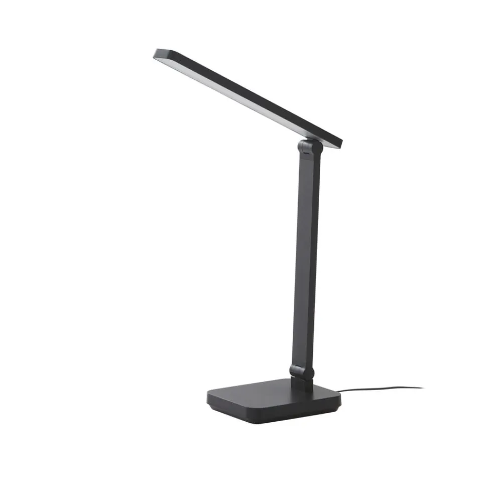 Lindby Arbejdsrum/Kontor|Bordlamper>LED-bordlampe Rylas, sort, USB, CCT