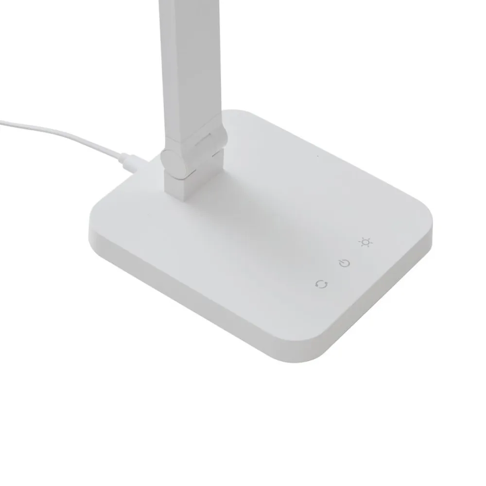 Lindby Arbejdsrum/Kontor>LED-bordlampe Rylas, hvid, USB, CCT