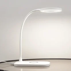 Lindby Arbejdsrum/Kontor|Bordlamper>LED-bordlampe Siona, hvid, CCT, dæmpbar, ladestation