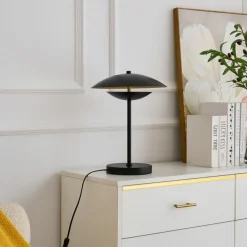 Lindby Pendellamper|Bordlamper>LED-bordlampe Tiama, metal, sort/guld, Ø 30 cm