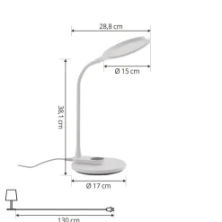 Lindby LED-bordlampe Valtaria, hvid, CCT, dæmpbar