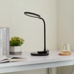 Lindby LED-bordlampe Valtaria, sort, CCT, dæmpbar