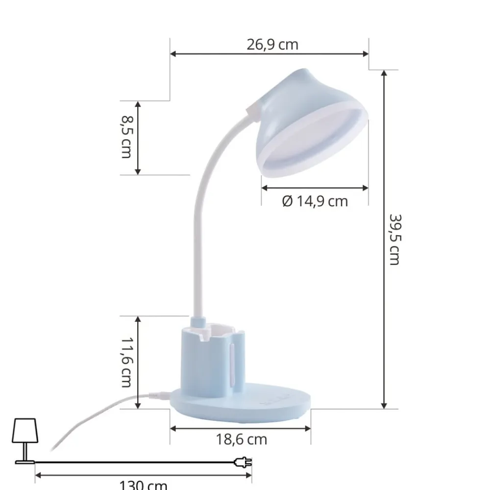LED-bordlampe Zephyra, blå, CCT, dæmpbar^Lindby Discount