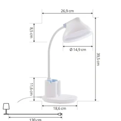 Lindby LED-bordlampe Zephyra, hvid, CCT, dæmpbar