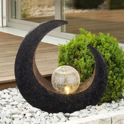 Lindby LED-dekorationslampe Adem, rustbrun, glas, 31 cm