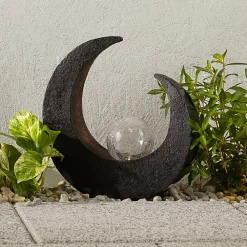 Lindby LED-dekorationslampe Adem, rustbrun, glas, 31 cm