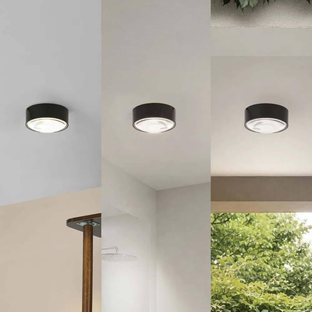 Lindby LED-downlight Siaka, sort, metal, Ø 5 cm, IP65