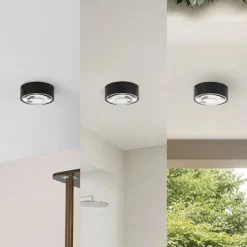 Lindby LED-downlight Siaka, sort, metal, Ø 5 cm, IP65