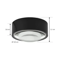 Lindby LED-downlight Siaka, sort, metal, Ø 5 cm, IP65