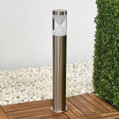 LED-gadelampe Fabrizio, højde 56 cm, stål^Lindby New