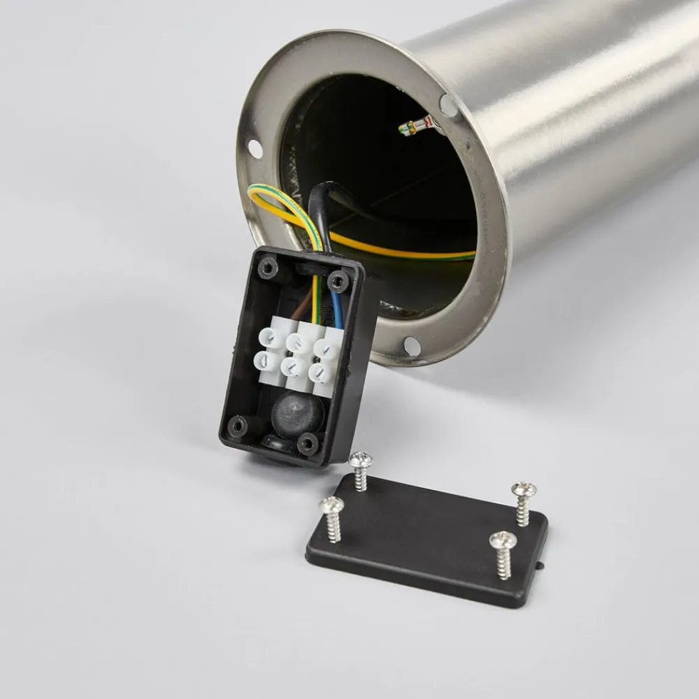 LED-gadelampe Fabrizio, højde 56 cm, stål^Lindby New