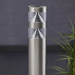 Lindby LED-gadelampe Lanea, 60 cm, grå, stål, IP44