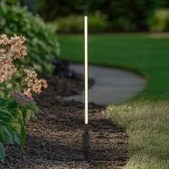 Lindby LED-gadelampe Neano, 80 cm, sort, metal, IP65