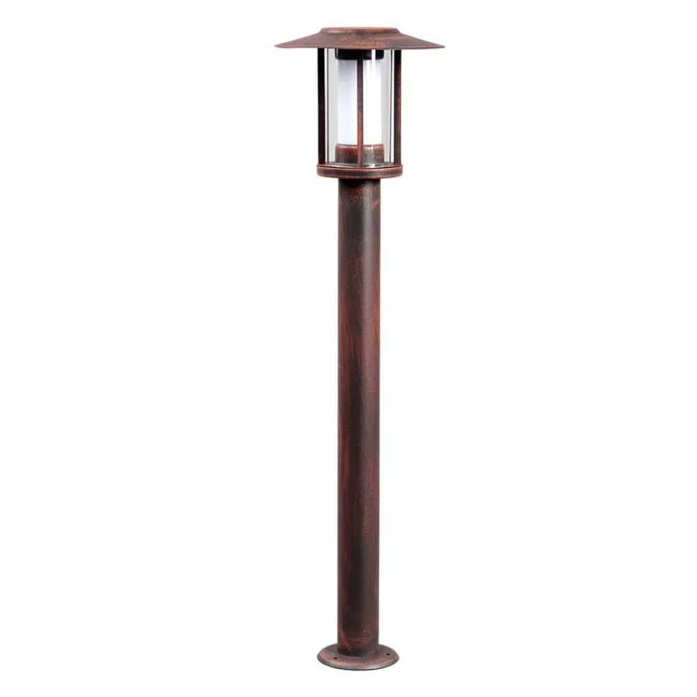 LED-gadelampe Pavlos, 76 cm, rustfarvet, stål^Lindby Online