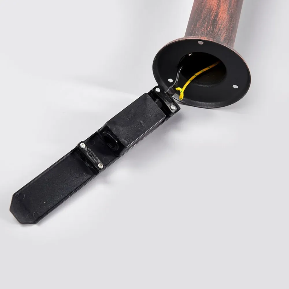 LED-gadelampe Pavlos, 76 cm, rustfarvet, stål^Lindby Online