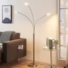 Lindby Pendellamper|Gulvlamper>LED-gulvlampe Anea, 168 cm, 3 lyskilder, nikkelfarvet