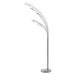 Lindby LED-gulvlampe Anea, 179 cm, 5 lyskilder, nikkelfarvet