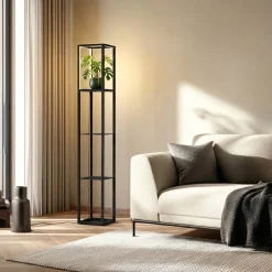 LED-gulvlampe Birta, stående, reol, højde 155 cm^Lindby Outlet