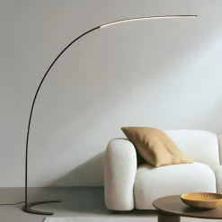 Lindby Arbejdsrum/Kontor|Pendellamper>LED-gulvlampe Danua, sort, metal, højde 200 cm