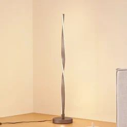 LED-gulvlampe Jaren, sort/brun, 114 cm, CCT^Lindby Discount