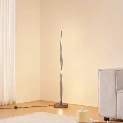 LED-gulvlampe Jaren, sort/brun, 114 cm, CCT^Lindby Discount