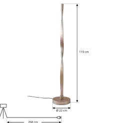 LED-gulvlampe Jaren, sort/brun, 114 cm, CCT^Lindby Discount