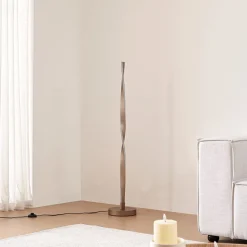 LED-gulvlampe Jaren, sort/brun, 114 cm, CCT^Lindby Discount