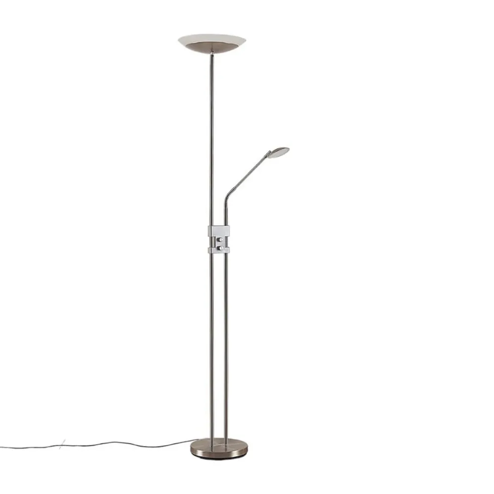 LED-gulvlampe Jonne, rund, læsearm, dæmpbar, 180 cm^Lindby New