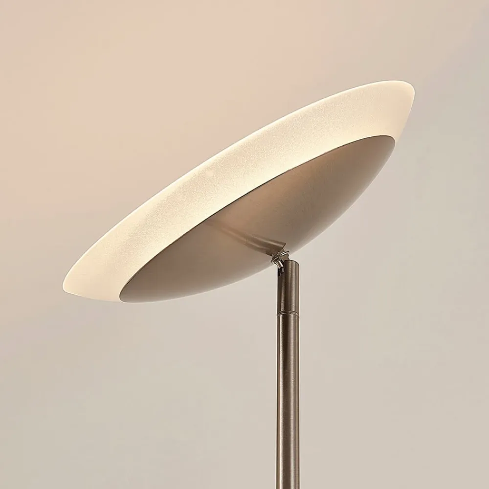 LED-gulvlampe Jonne, rund, læsearm, dæmpbar, 180 cm^Lindby New