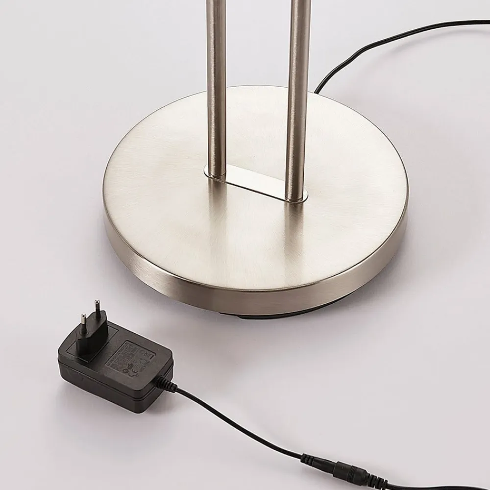 LED-gulvlampe Jonne, rund, læsearm, dæmpbar, 180 cm^Lindby New