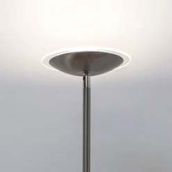 Lindby LED-gulvlampe Malea, nikkelfarvet, dæmpbar, 180 cm