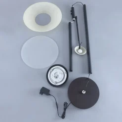 Lindby LED-gulvlampe Ragna, læselampe, sort, dæmpbar