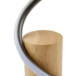 LED-gulvlampe Spiraali, grå, træ, højde 133 cm^Lindby Hot