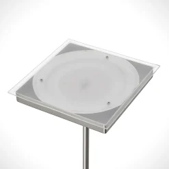Lindby LED-gulvlampe Sumani, kantet, nikkel, højde 180 cm