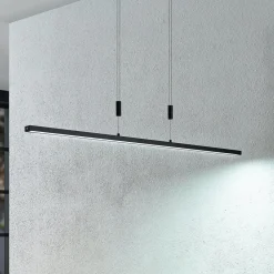 Lindby LED-hængelampe Arneja, sort, CCT, højdejusterbar