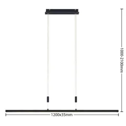 Lindby LED-hængelampe Arneja, sort, CCT, højdejusterbar