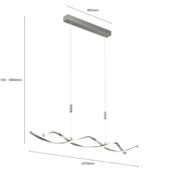 LED-hængelampe Auron, nikkelfarvet, metal, dæmpbar^Lindby Online