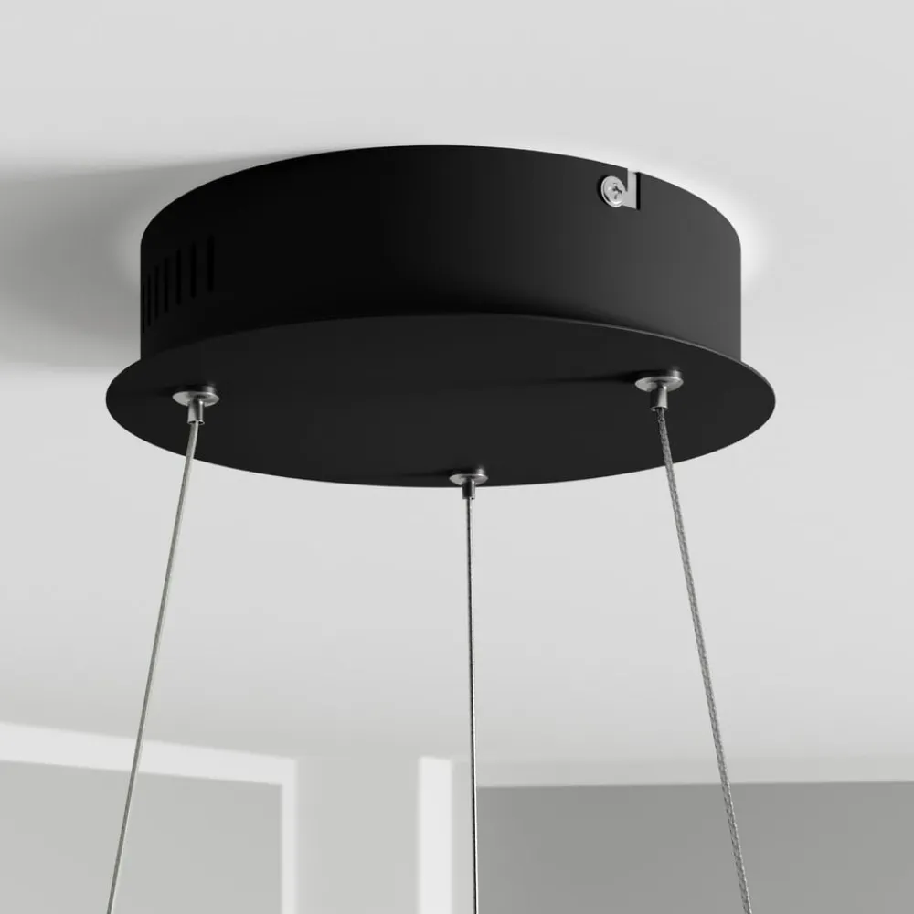 Lindby LED-hængelampe Davian, messingfarvet, 49 cm, dæmpbar