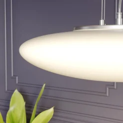 LED-hængelampe Gunda, hvid, glas, Ø 47 cm, dæmpbar^Lindby Hot