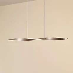 Lindby Pendellamper>LED-hængelampe Jaren, sort/brun, 100 cm, CCT