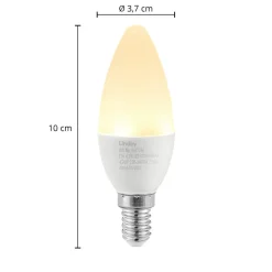 Lindby LED-kertepære, E14, C35, 4,5 W, opal, 3.000 K