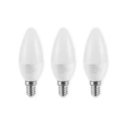 Lindby LED-kertepære, E14, C35, 4,5W, opal, 3000K, sæt med 3 stk