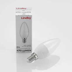 Lindby LED-kertepære, E14, C35, 4,5W, opal, 3000K, sæt med 3 stk
