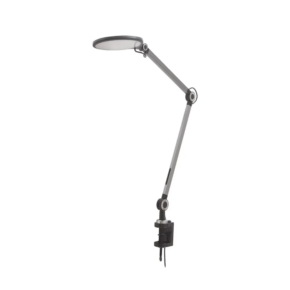LED-klemlampe Nyxaris, grå, metal, CCT, 52 cm^Lindby Best