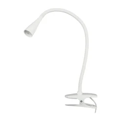 Lindby LED-klemmelampe Baris, hvid, højde 44 cm, 3000K