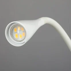 Lindby LED-klemmelampe Baris, hvid, højde 44 cm, 3000K