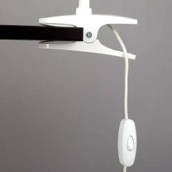 Lindby LED-klemmelampe Baris, hvid, højde 44 cm, 3000K