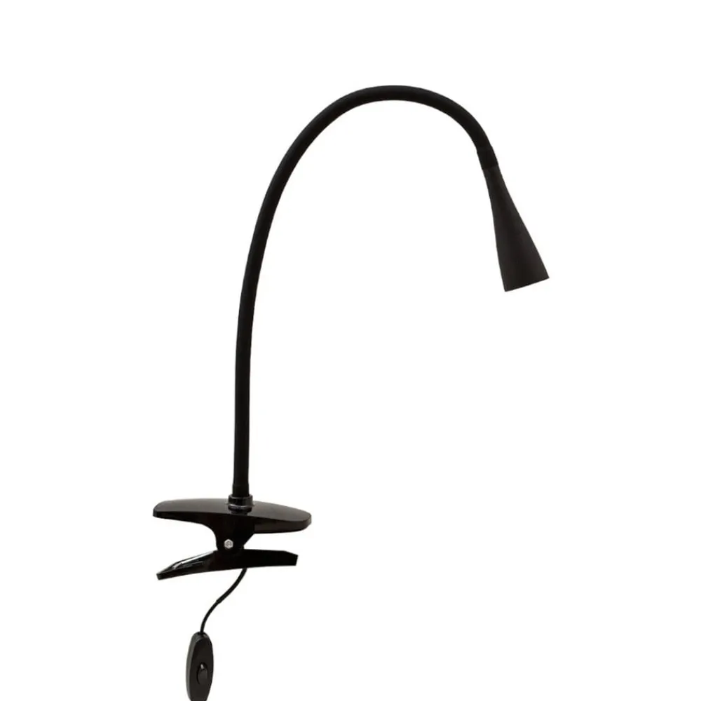 LED-klemmelampe Baris, højde 44 cm, sort, 3000K^Lindby New