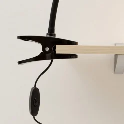 LED-klemmelampe Baris, højde 44 cm, sort, 3000K^Lindby New